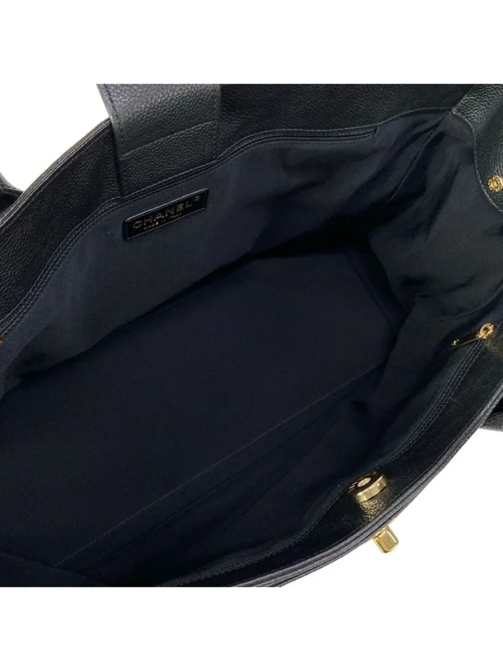 Chanel Tote Executive Line Black Gold Leather